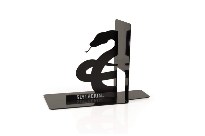Underground Toys Harry Potter Metal Bookends - Black Hogwarts House Slytherin Diecast Design - Decorative Book Holder - Home, Office, Kitchen, Room Decor - Books Collection Display For Shelves - Desk Accessories Set - Image 2